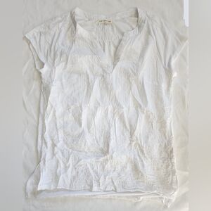 Retrology White Embroidered Women’s Peasant Top (sz small)